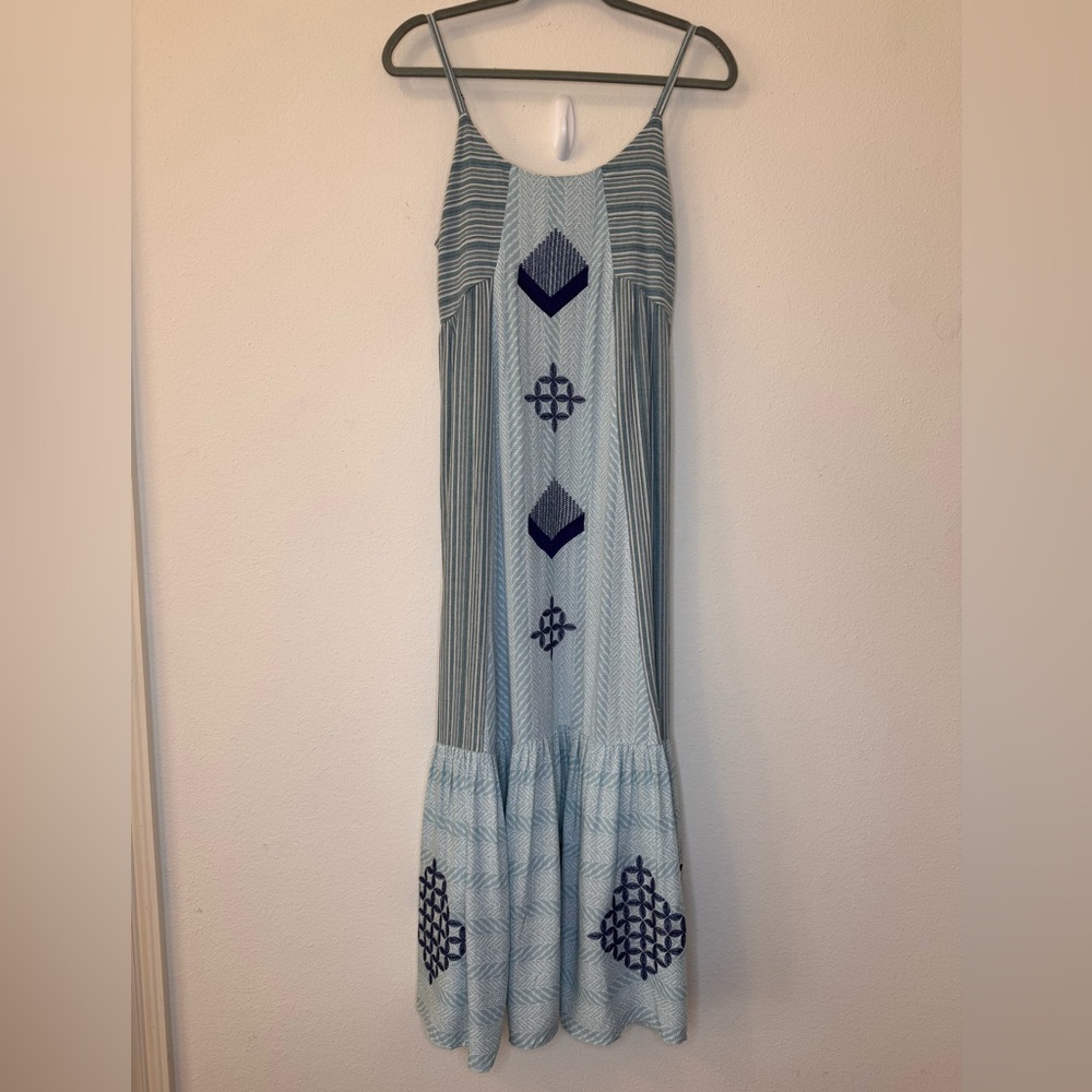 NEW Easel Blue Embroidered Maxi Dress